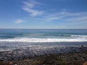 County Line at low tide, 3/8/2014.  We took all the waves for ourselves and didn't leave any for the afternoon crew.