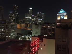 View from the rooftop bar at the Ace Hotel.  The Theatre at the Ace Hotel, also known as the United Artists Theatre, will be one of the venues for the Night On Broadway event.