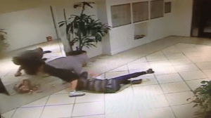 Image from a surveillance video of the most recent Koreatown assault