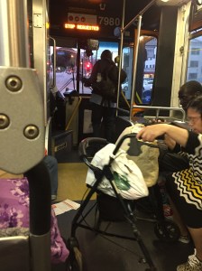 A passenger stood directly next to the driver throughout the ride, clearly distracting her from the road.